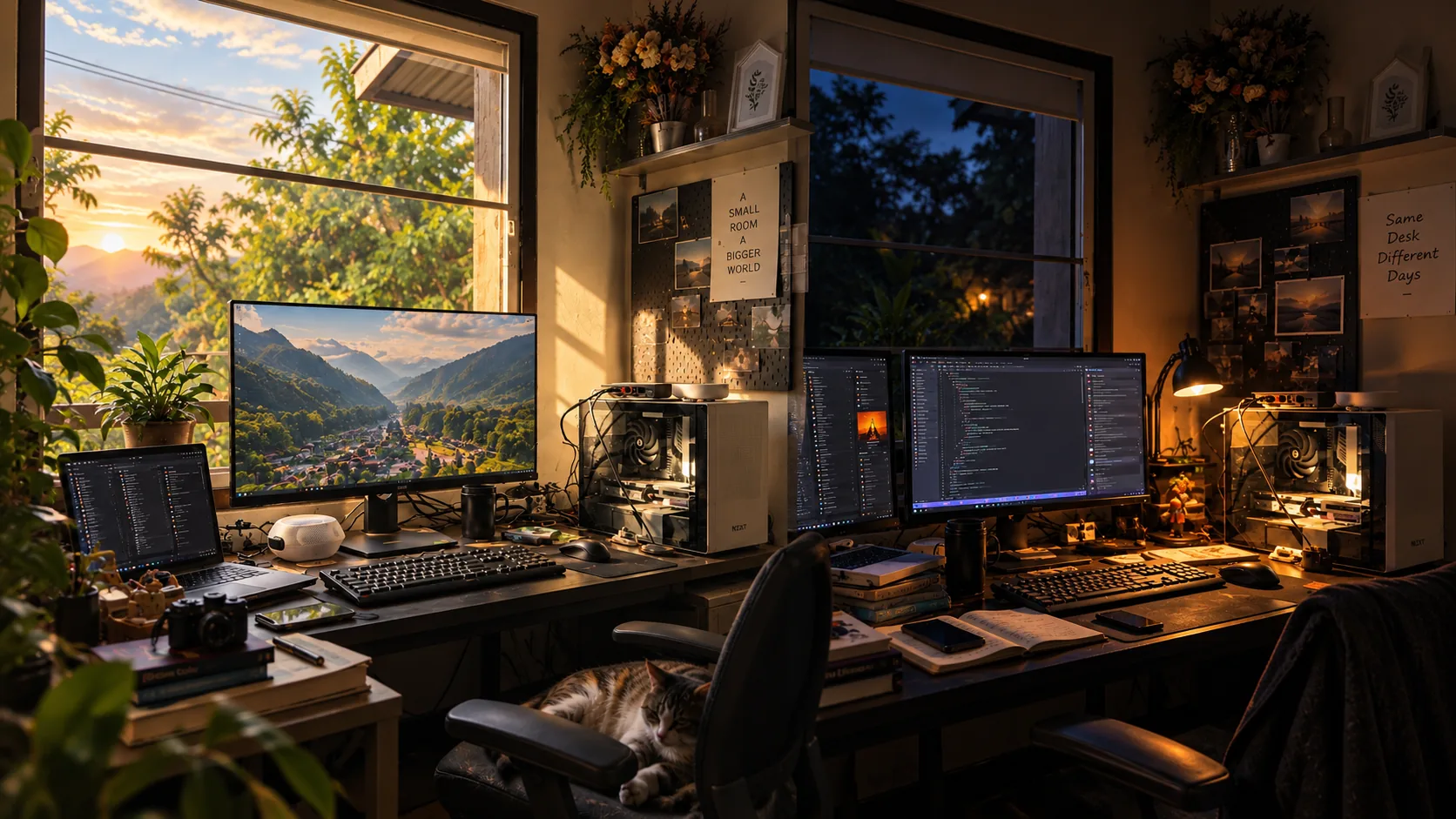 The desk where the story of Living Memory gradually took shape.